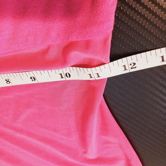 NEW Naked Wardrobe‎ Mesh It Up Longsleeve Thong Bodysuit in Bright Pink, Large - Picture 10 of 12